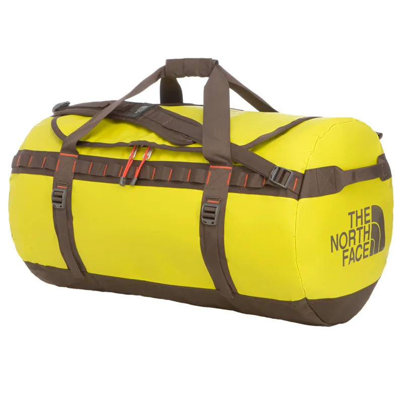 The North Face Base Camp Duffel L - Citronelle Green and Coffee Brown