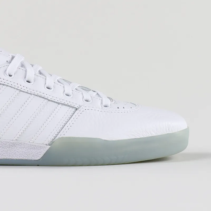 Adidas Skateboarding City Cup Leather Shoes White Blue Gold