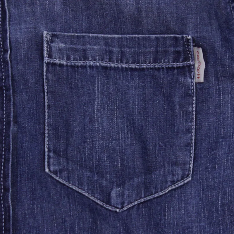 Carhartt Civil Denim Long Sleeve Shirt Blue Fidelity Wash-2