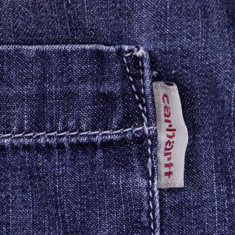 Carhartt Civil Denim Long Sleeve Shirt Blue Fidelity Wash-3