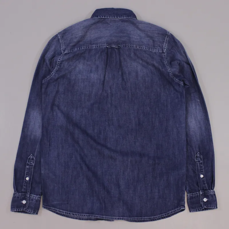 Carhartt Civil Denim Long Sleeve Shirt Blue Fidelity Wash-6
