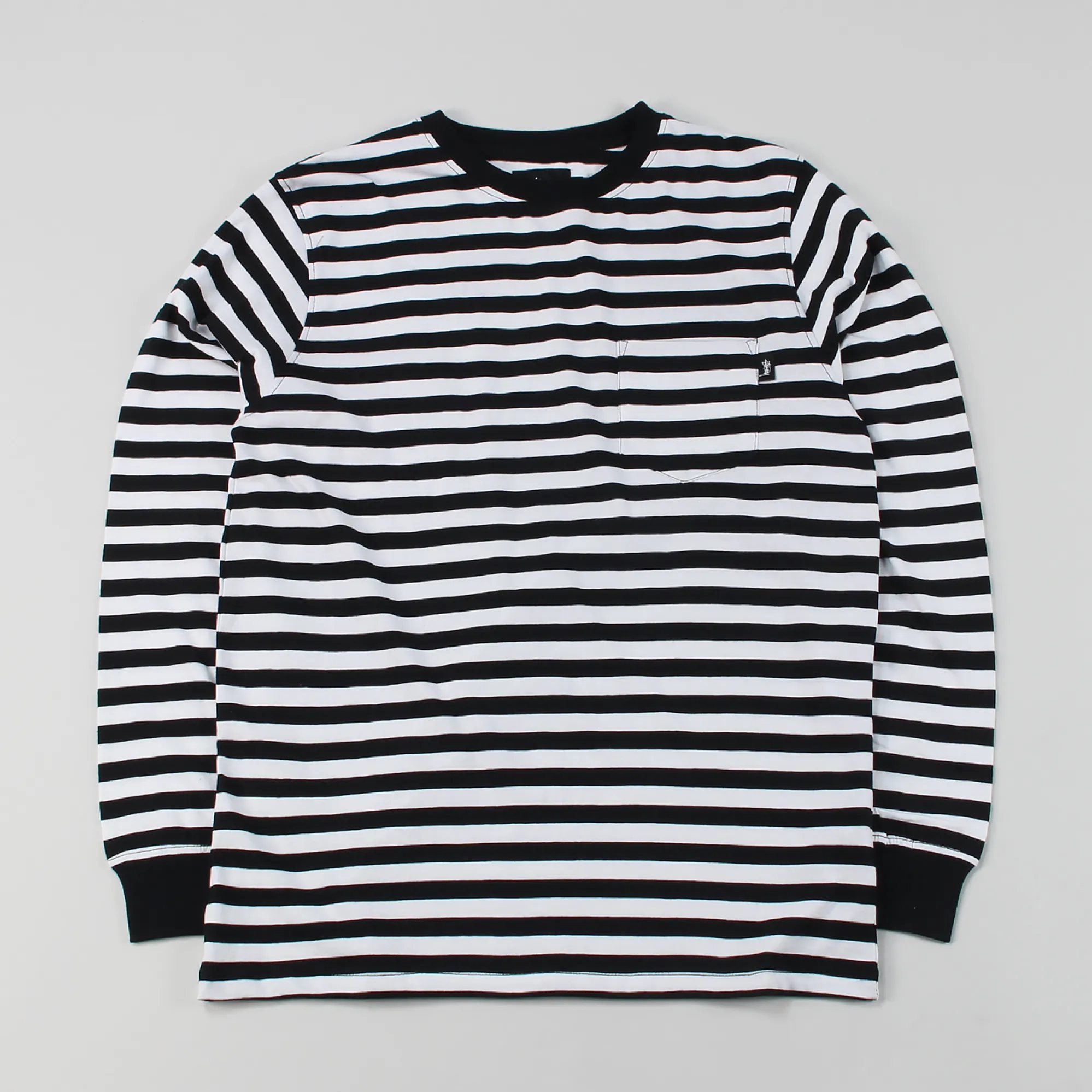 Stussy Classic Stripe Long Sleeve T Shirt Black - Main Image