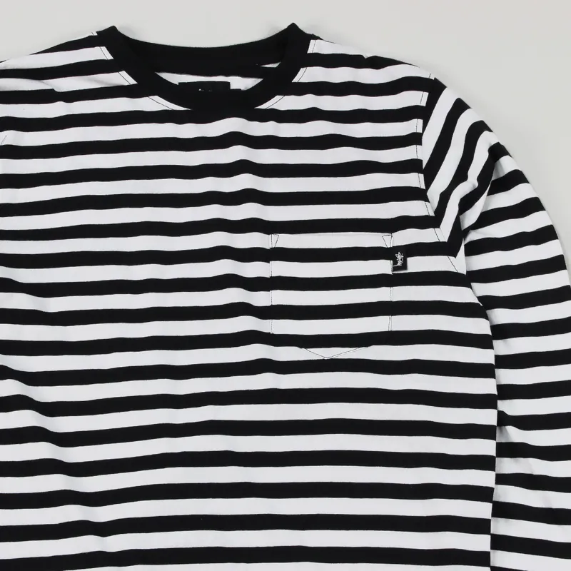 Stussy Classic Stripe Long Sleeve T Shirt Black-1