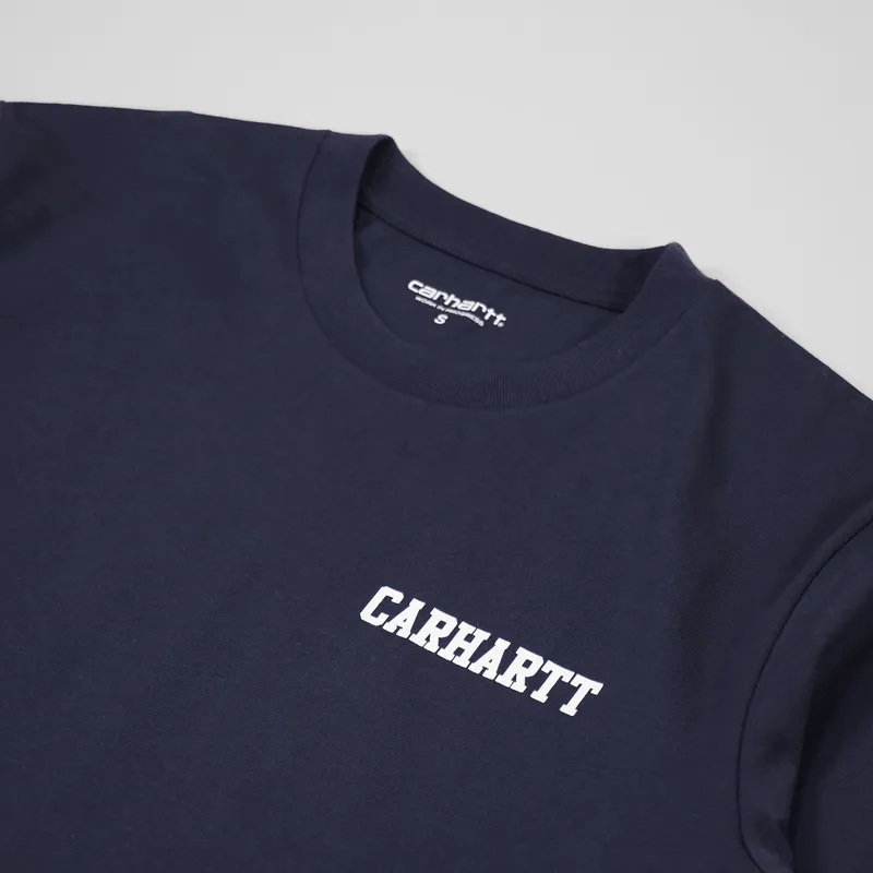 Carhartt WIP College Script T Shirt Blue White-1