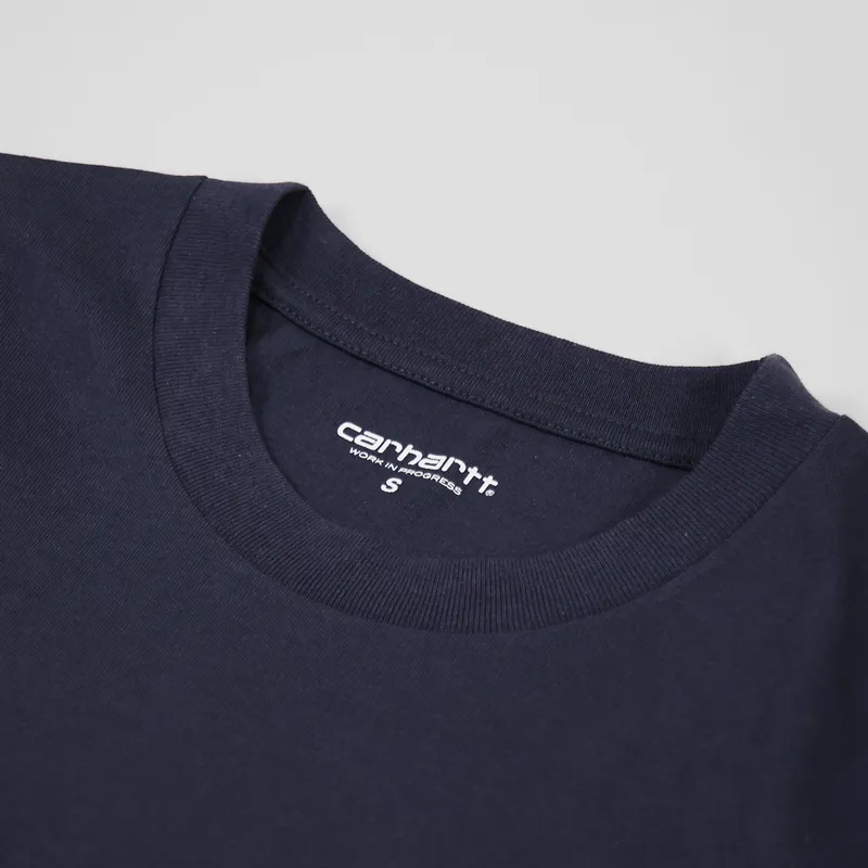 Carhartt WIP College Script T Shirt Blue White-2