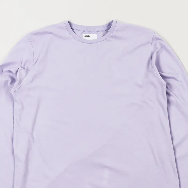 Colorful Standard Classic Organic Long Sleeve T Shirt Soft Lavender-1