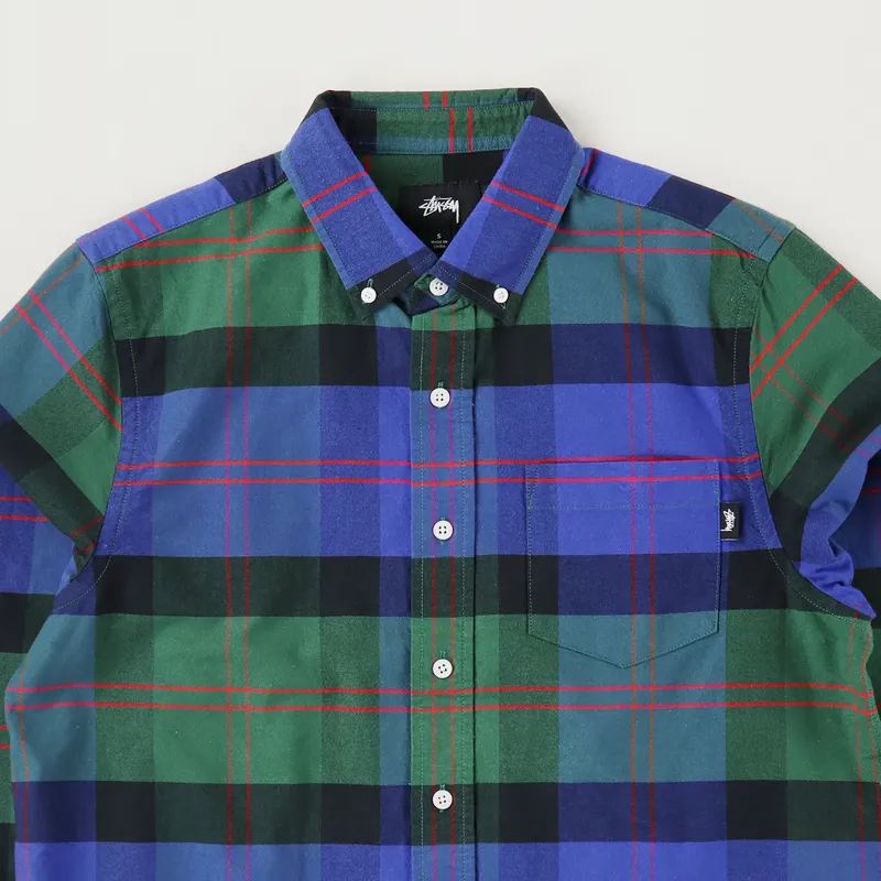 Stussy Classic Oxford Long Sleeve Shirt Green-1