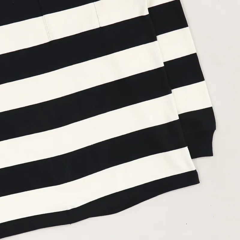 Stussy Classic Stripe Long Sleeve Crew T Shirt Black-2