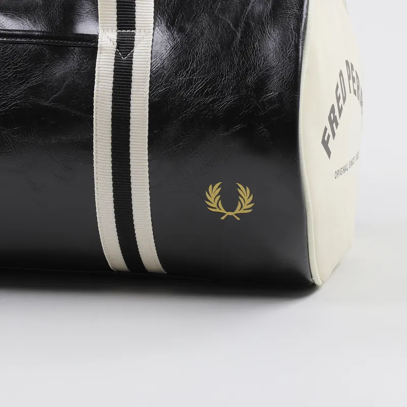 Fred Perry Classic Barrel Bag Black Ecru-4