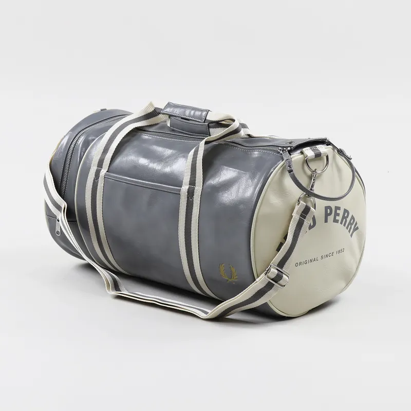 Fred Perry Classic Barrel Bag Grey Ecru-2