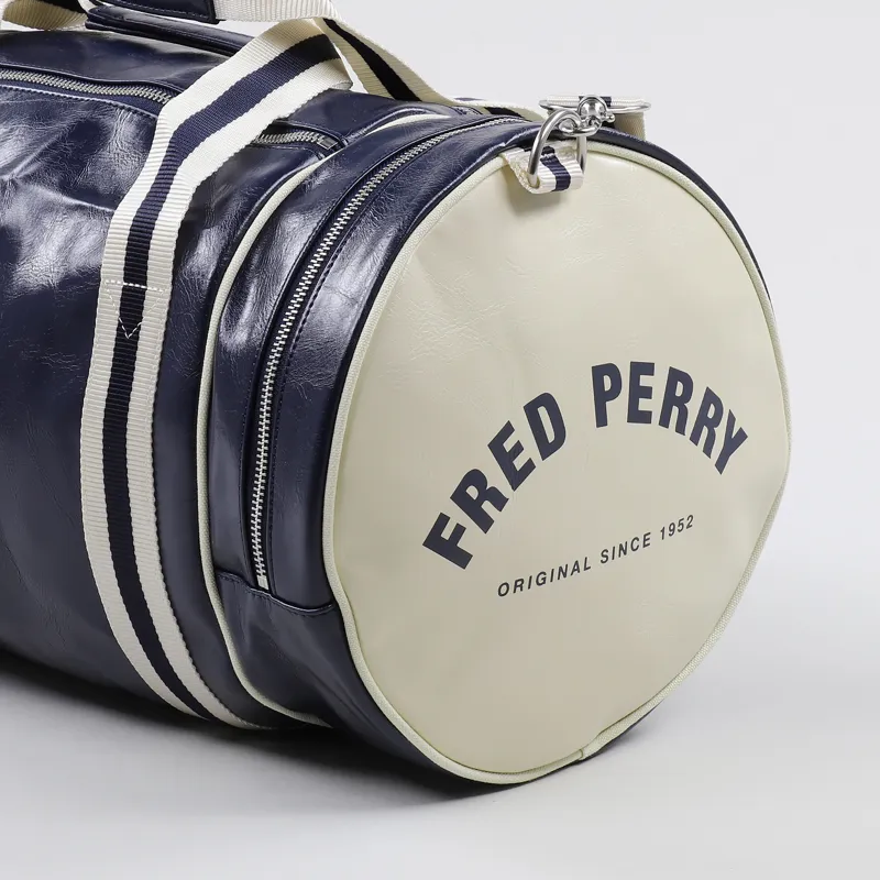 Fred Perry Classic Barrel Bag Navy Ecru-1