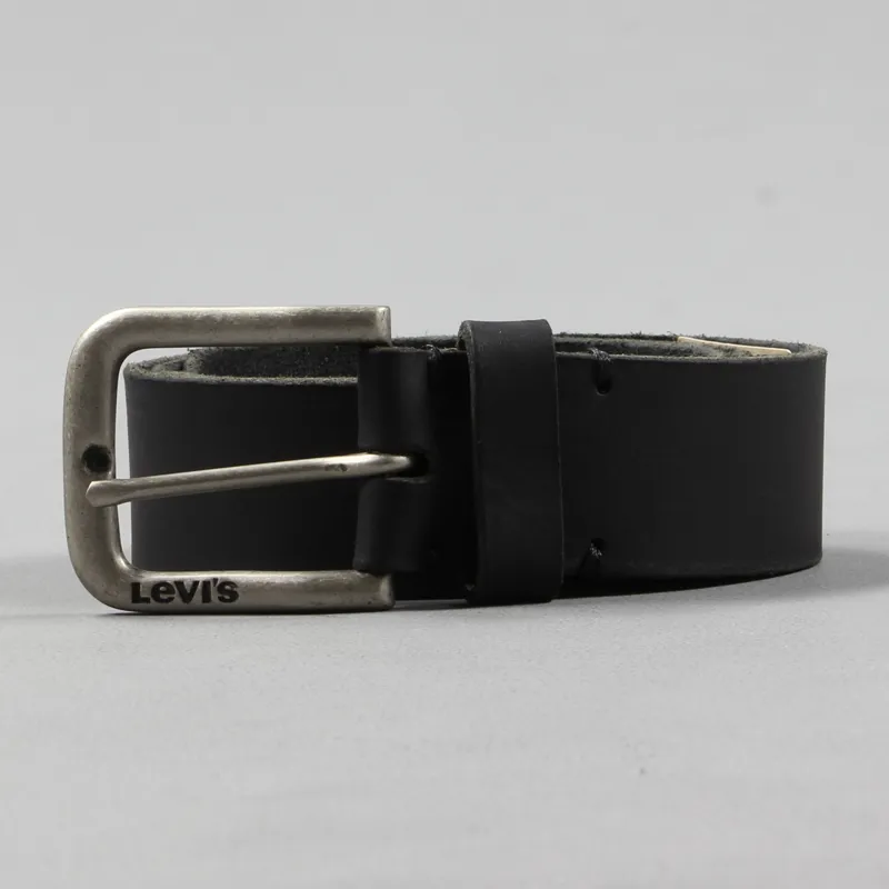 Levis Skateboarding Mens Classic Logo Bovine Leather Belt Black