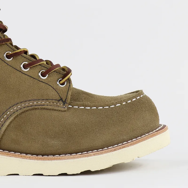 Red Wing Classic Moc Toe Suede Boots Olive-2