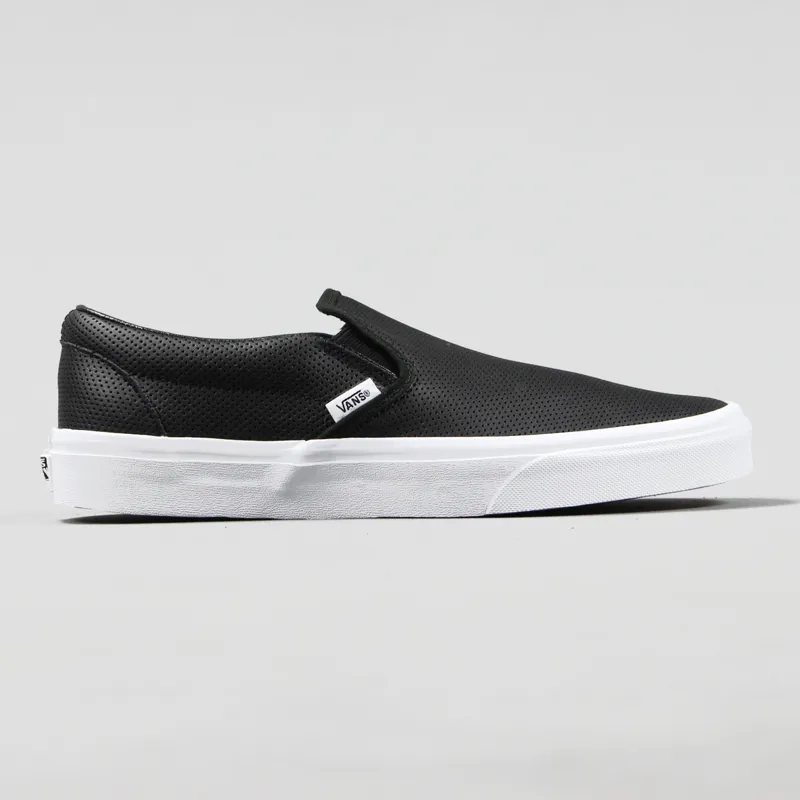 undervandsbåd person Spanien Vans Mens Classic Slip On Perforated Leather Trainer Shoes Black