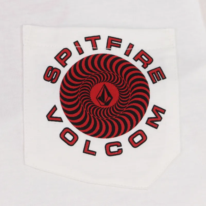 Volcom x Spitfire Classic Pocket T Shirt White-1