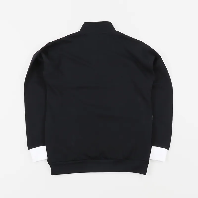 Magenta Club Neck Zip Sweatshirt Black-4