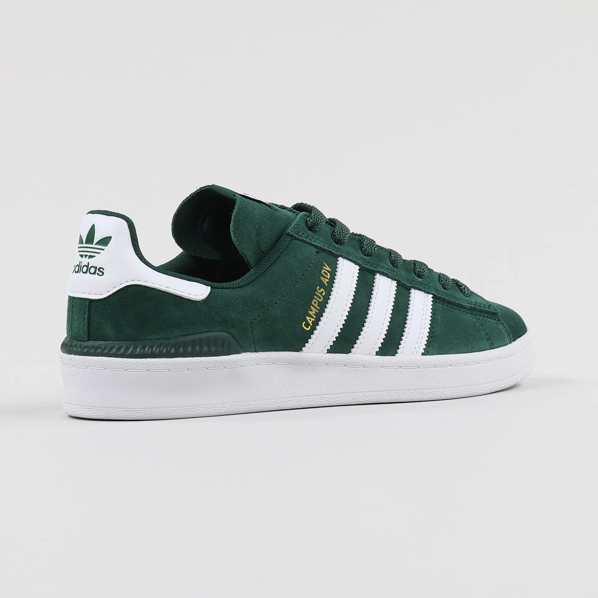Adidas Skateboarding Mens Campus ADV Suede Shoes Green White Gold
