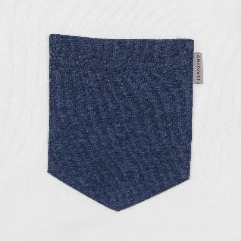 Carhartt Contrast Pocket T Shirt White Navy-1