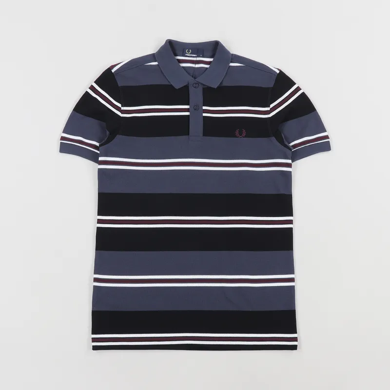 Fred Perry Contrast Stripe Pique Polo Shirt Black