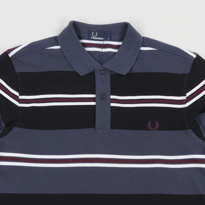 Fred Perry Contrast Stripe Pique Polo Shirt Black-1