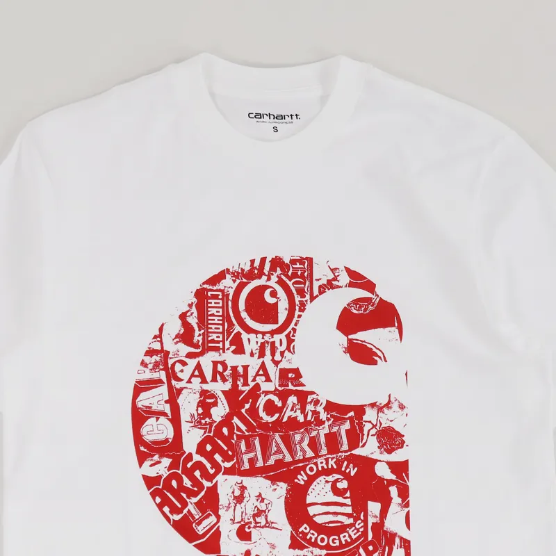 Carhartt WIP Collage C T Shirt White Etna Red-1