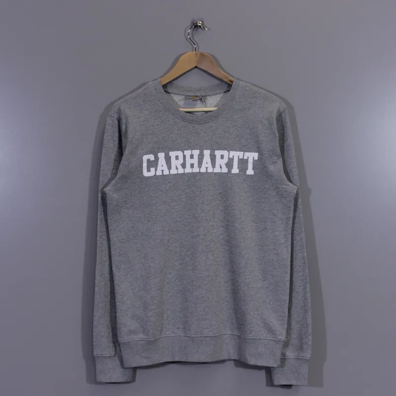 Carhartt College Sweatshirt Grey Heather White