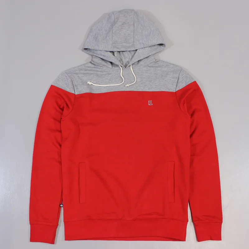 The Quiet Life Colour Block Hoody Red Grey