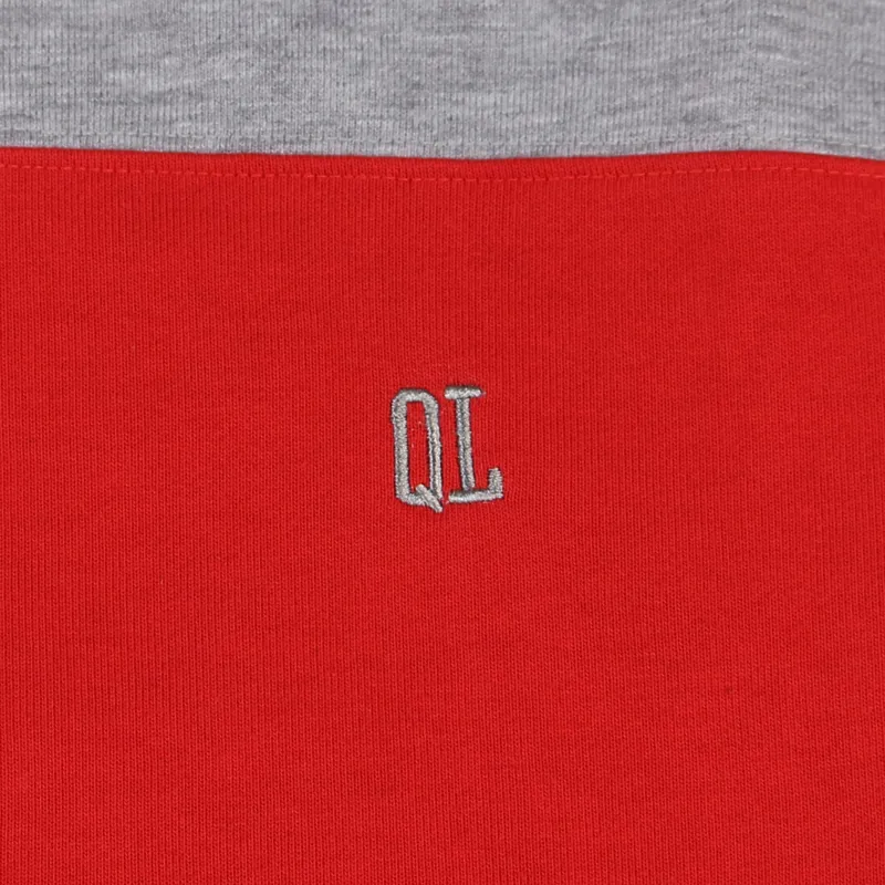 The Quiet Life Colour Block Hoody Red Grey-1