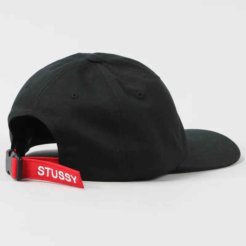 Stussy Contrast Strap Six Panel Cap Black-2