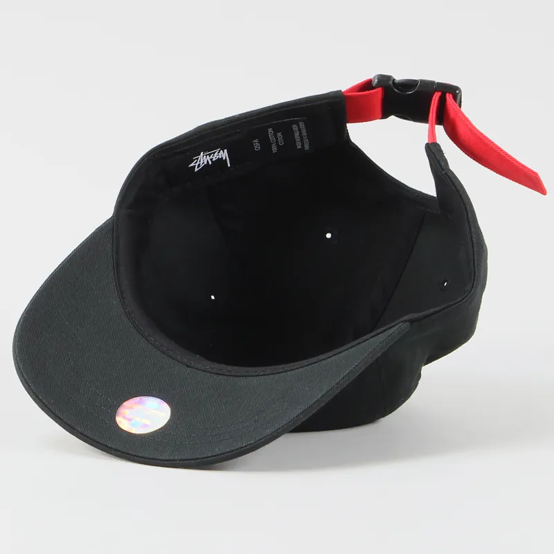 Stussy Contrast Strap Six Panel Cap Black-3