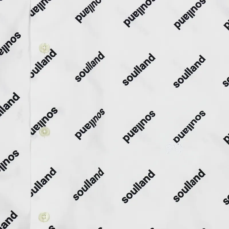 Soulland Cornwall Short Sleeve Shirt White-2