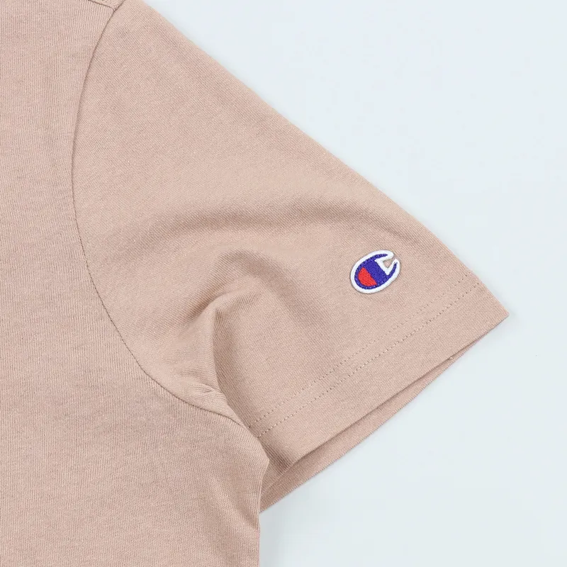 Champion Reverse Weave Crew Neck Small Script T Shirt Peach-2
