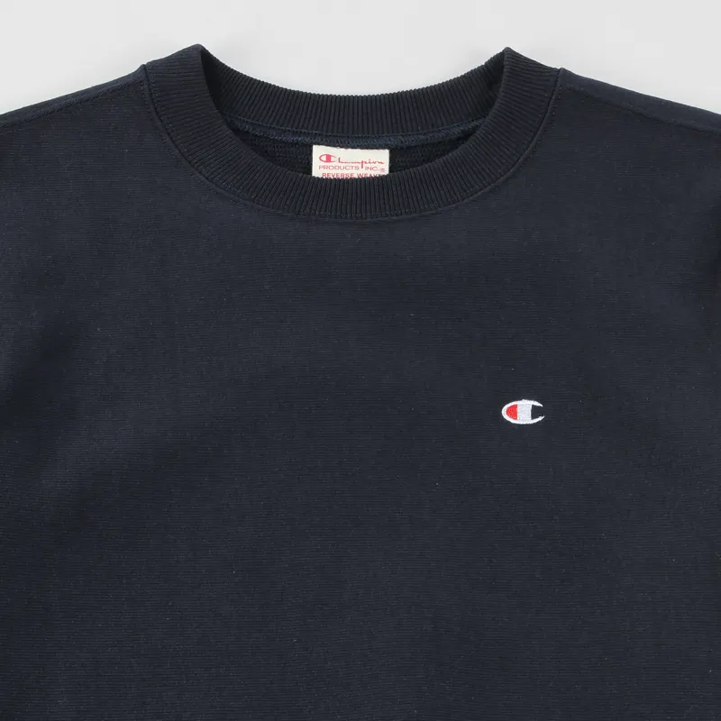 Champion Reverse Weave Crew Sweater Navy Blue-1