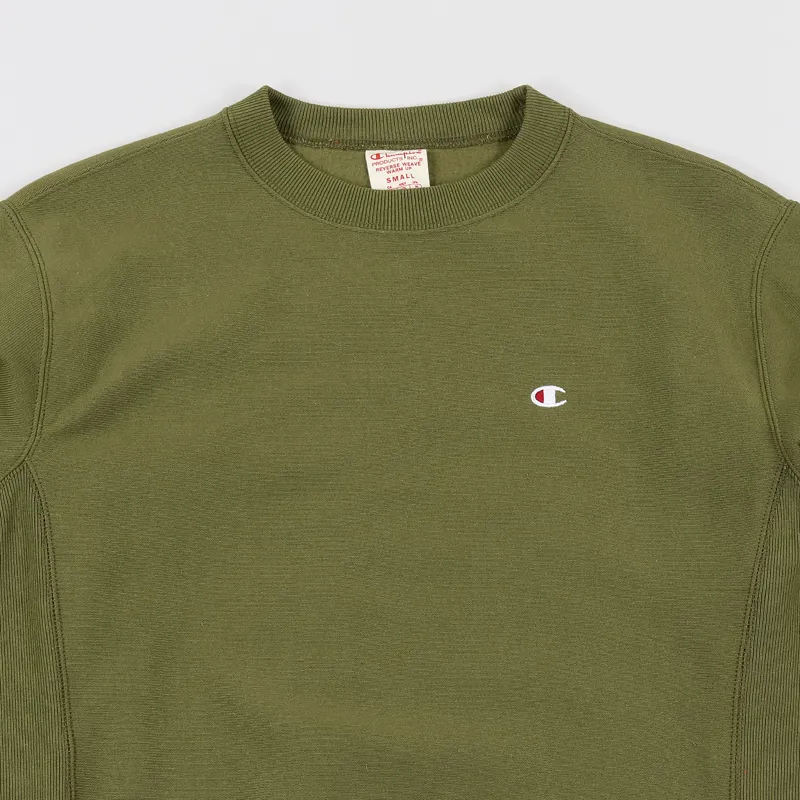 Champion Reverse Weave Winter Weight Sweatshirt Olive Drab-1