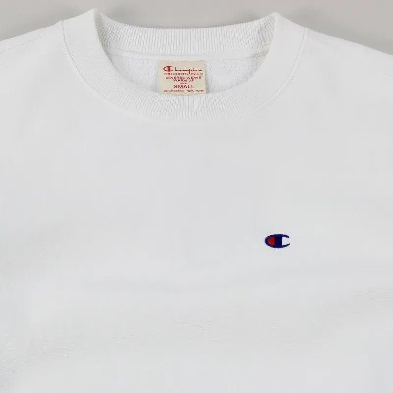 Champion Reverse Weave Crew Sweater White-1