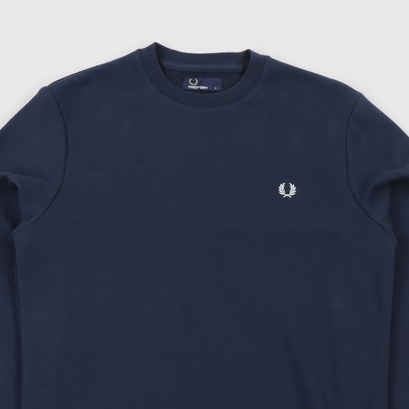 Fred Perry Crew Neck Sweat Washed Navy-1