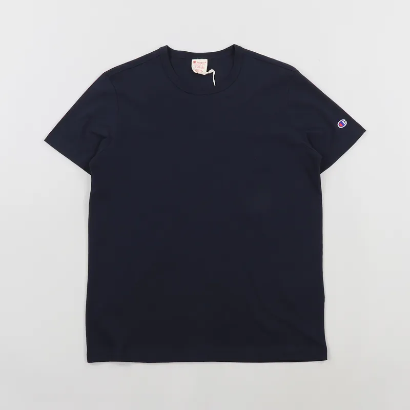 Champion Reverse Weave Mens Short Sleeve Crew Cotton Tee Blue