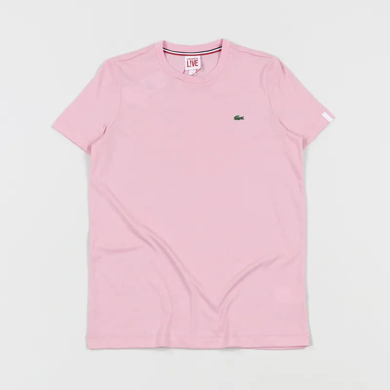 Lacoste LIVE Fine Cotton Crew Neck T Shirt Orchid Pink