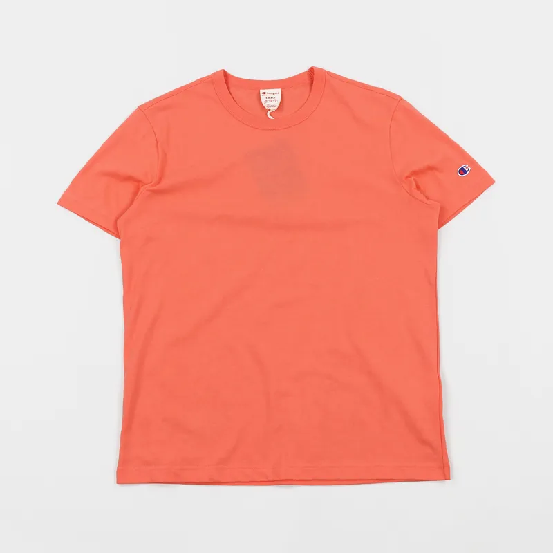 Champion Mens Reverse Weave Short Sleeve Crew Neck T Shirt Pink