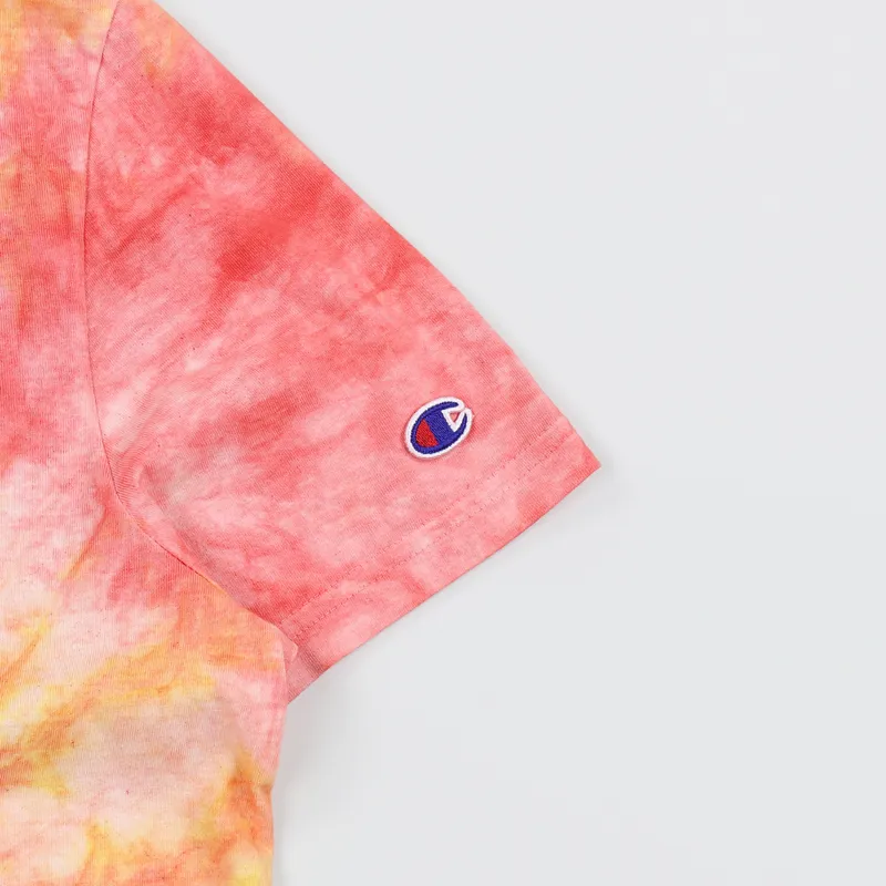 Champion Reverse Weave Crew Neck Tie Dye T Shirt Peach-3