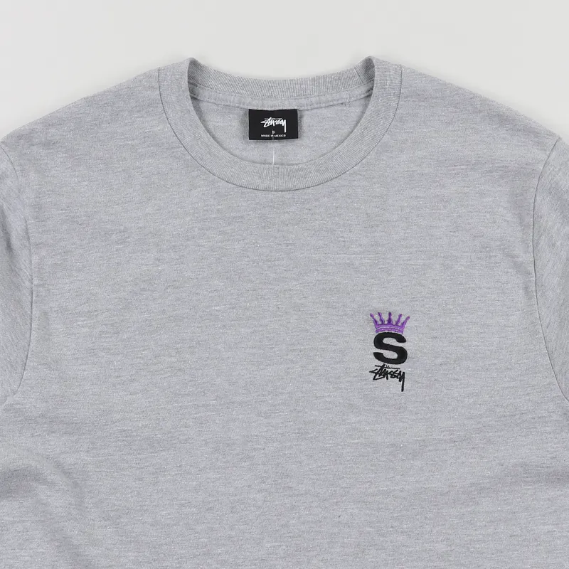 Stussy Crown Royal T Shirt Grey Heather-1