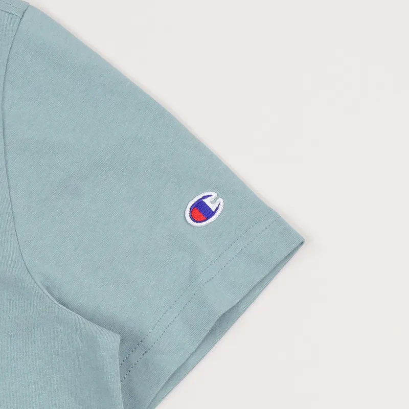 Champion Reverse Weave Crew Neck T Shirt Washed Blue-1
