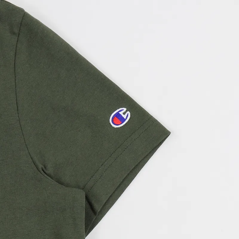 Champion Crew T Shirt Olive-1