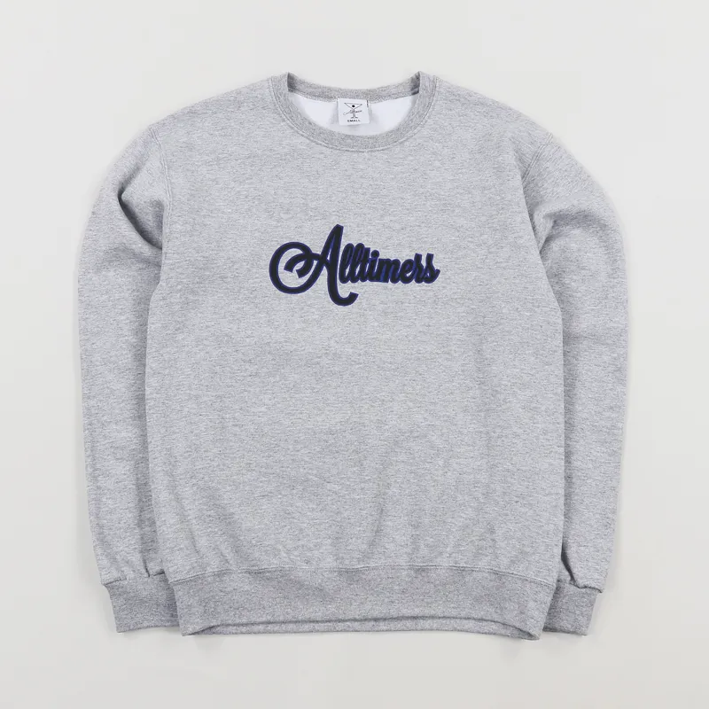 Alltimers Cursive Crew Sweatshirt Heather Grey