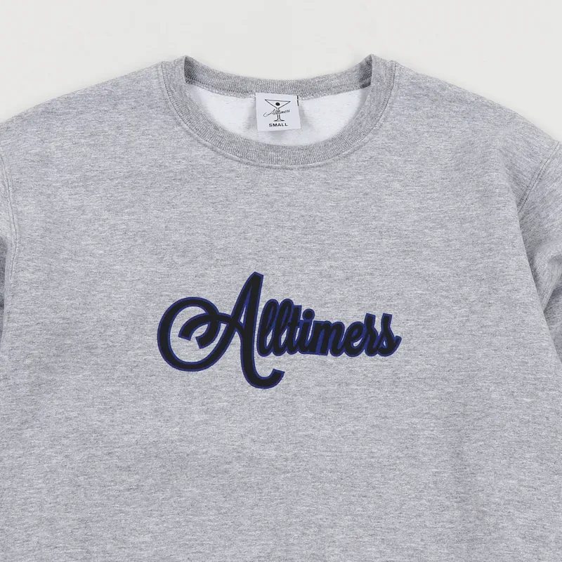 Alltimers Cursive Crew Sweatshirt Heather Grey-1