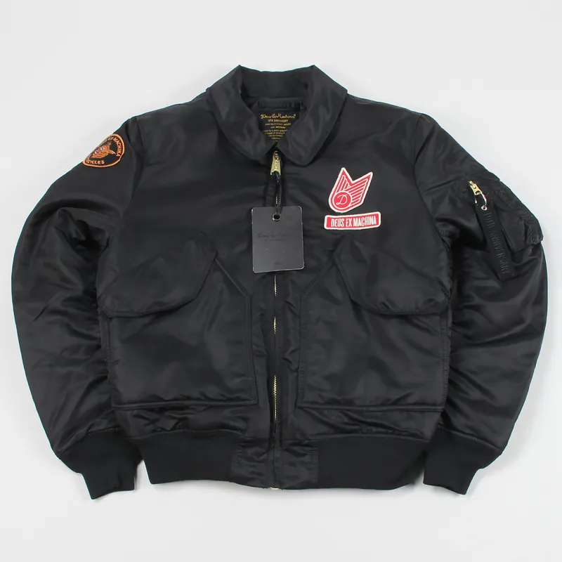 Top Gun MA-1 Nylon Bomber Jacket with Patches Navy / L