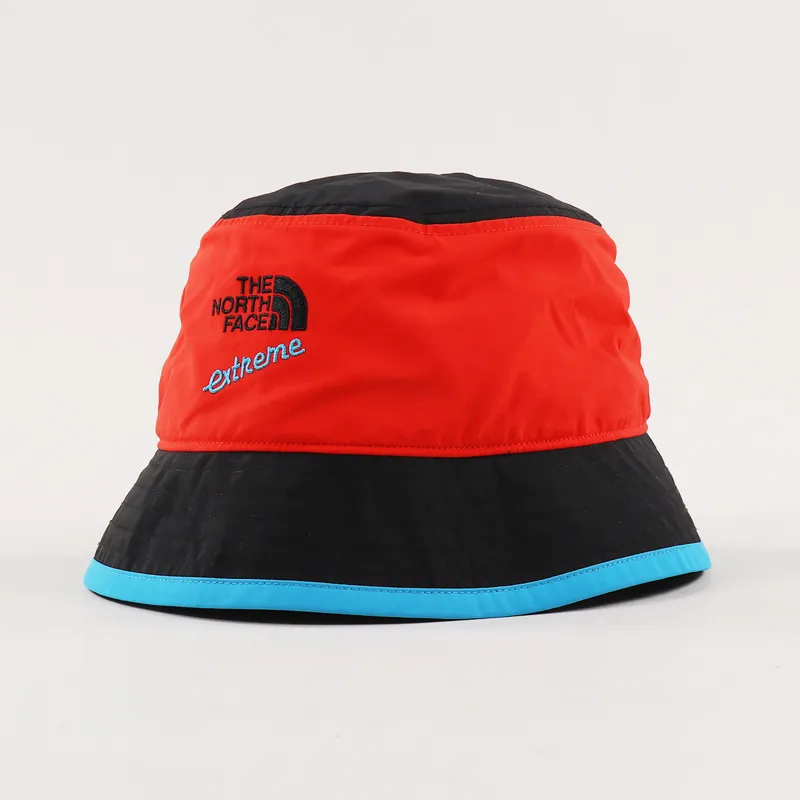 The North Face Mens Nylon Cypress Bucket Hat Fiery Red Black Blue