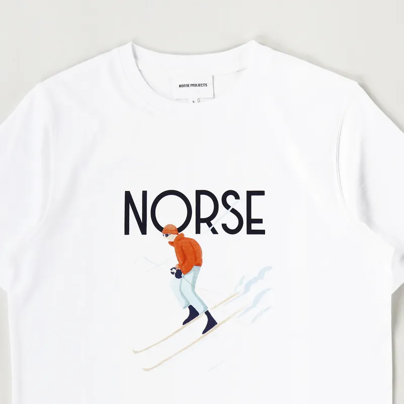 Norse Projects x Daniel Frost Racing Skier T Shirt White-1