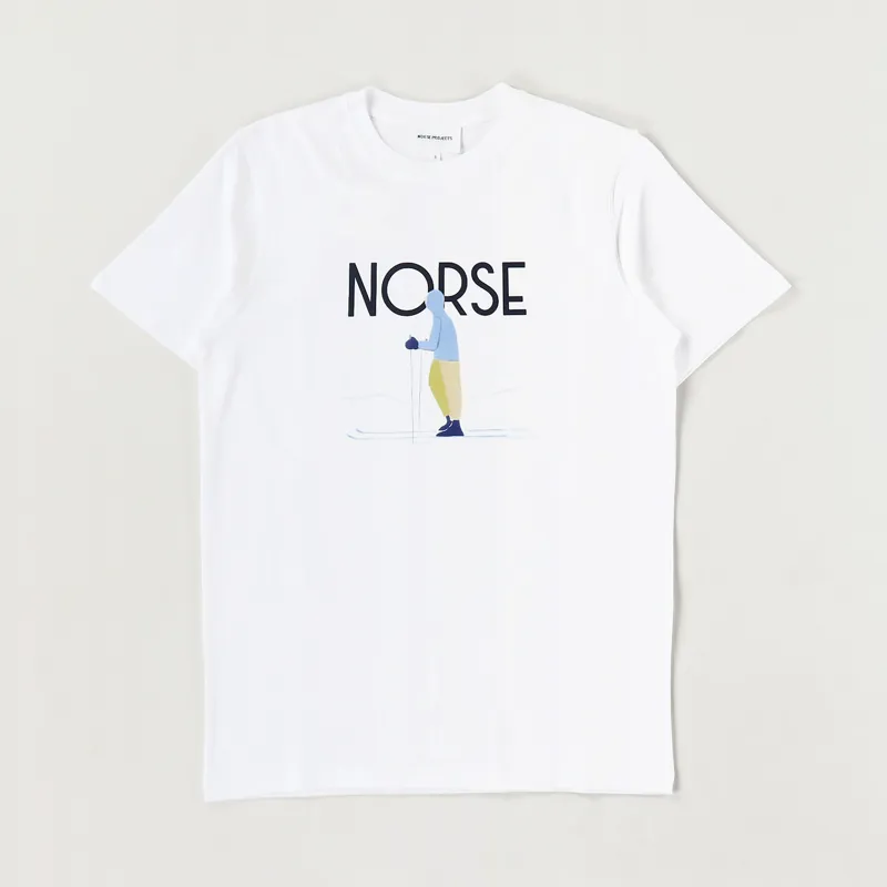 Norse Projects x Daniel Frost Standing Skier T Shirt White