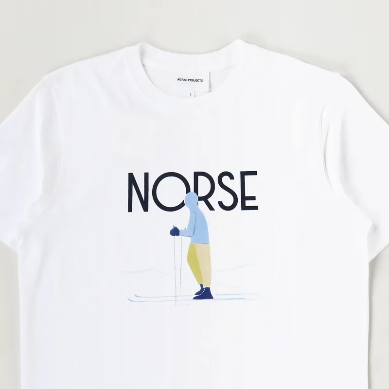 Norse Projects x Daniel Frost Standing Skier T Shirt White-1